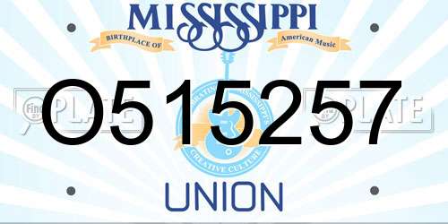 O515257 Mississippi License Plate