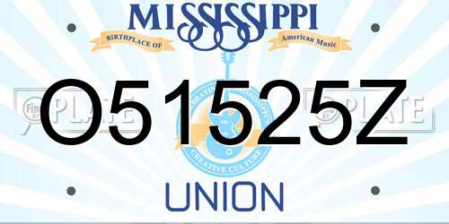 O51525Z Mississippi License Plate