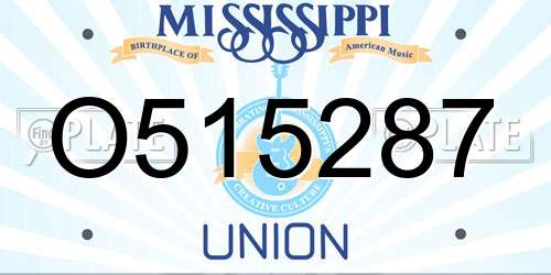 O515287 Mississippi License Plate