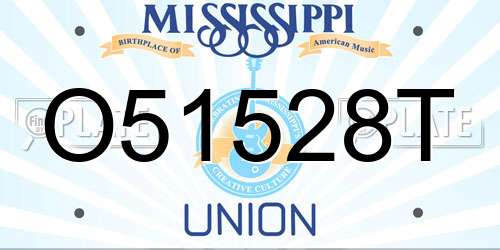 O51528T Mississippi License Plate