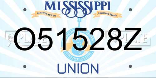 O51528Z Mississippi License Plate