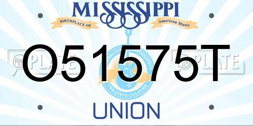 O51575T Mississippi License Plate