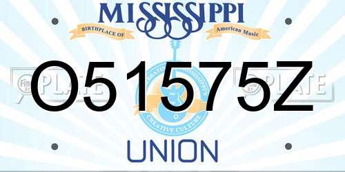 O51575Z Mississippi License Plate