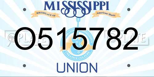 O515782 Mississippi License Plate