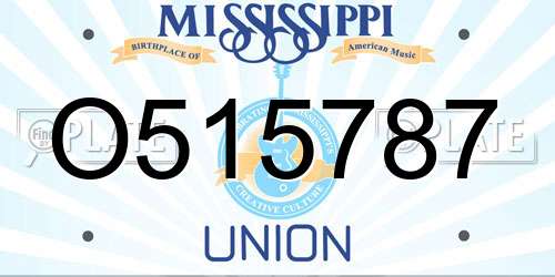 O515787 Mississippi License Plate