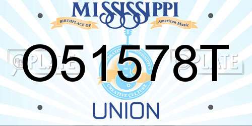 O51578T Mississippi License Plate
