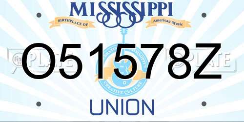 O51578Z Mississippi License Plate