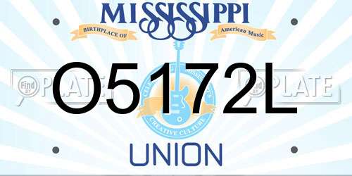 O5172L Mississippi License Plate
