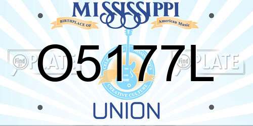 O5177L Mississippi License Plate