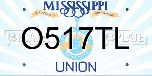 O517TL Mississippi License Plate