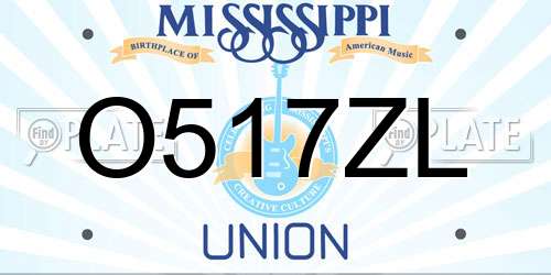 O517ZL Mississippi License Plate