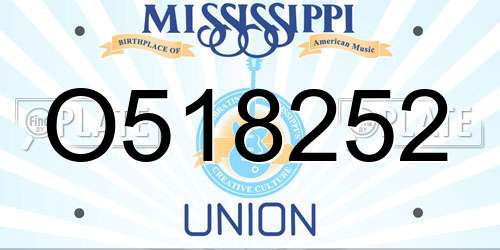 O518252 Mississippi License Plate