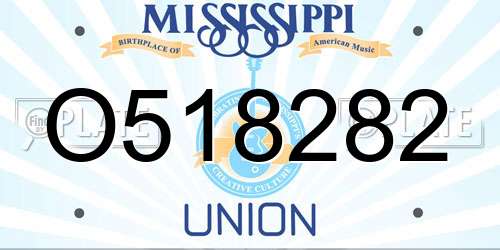 O518282 Mississippi License Plate