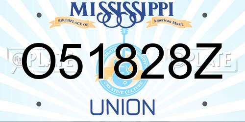 O51828Z Mississippi License Plate