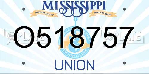 O518757 Mississippi License Plate