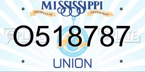 O518787 Mississippi License Plate