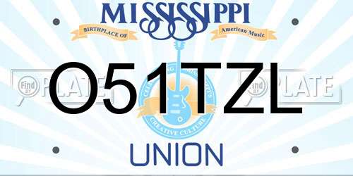 O51TZL Mississippi License Plate