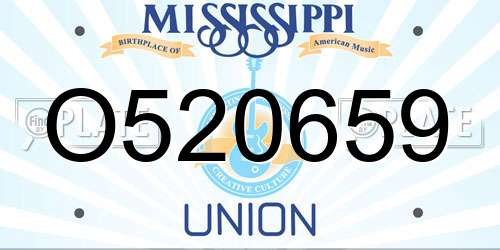 O520659 Mississippi License Plate
