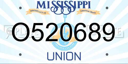 O520689 Mississippi License Plate