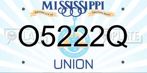O5222Q Mississippi License Plate