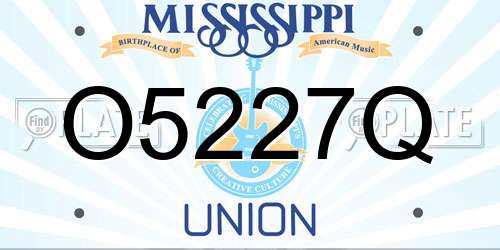 O5227Q Mississippi License Plate