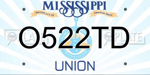 O522TD Mississippi License Plate