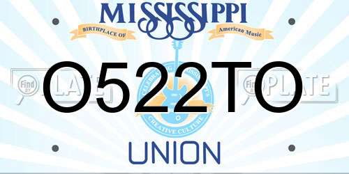 O522TO Mississippi License Plate