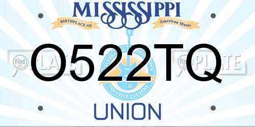 O522TQ Mississippi License Plate