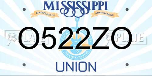 O522ZO Mississippi License Plate