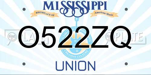O522ZQ Mississippi License Plate