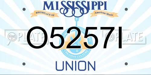 O5257I Mississippi License Plate