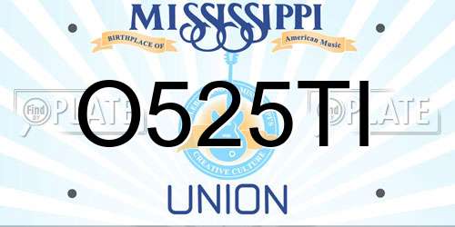 O525TI Mississippi License Plate