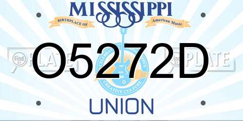 O5272D Mississippi License Plate