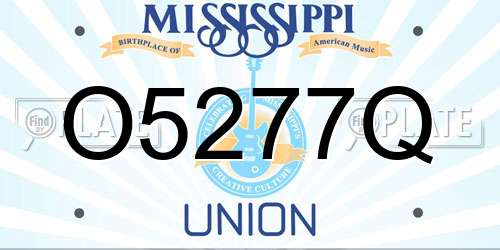 O5277Q Mississippi License Plate
