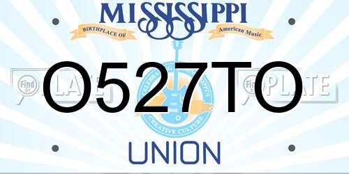 O527TO Mississippi License Plate