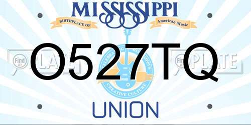 O527TQ Mississippi License Plate