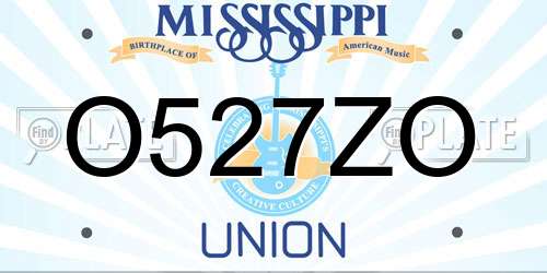 O527ZO Mississippi License Plate