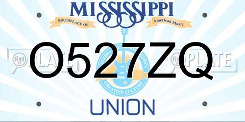 O527ZQ Mississippi License Plate