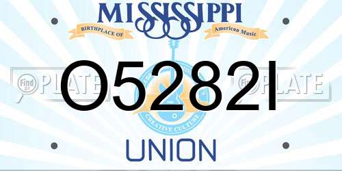 O5282I Mississippi License Plate