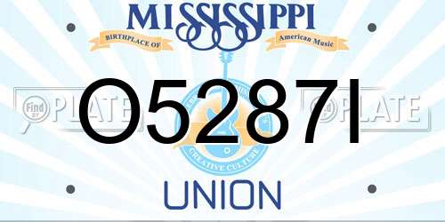 O5287I Mississippi License Plate
