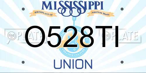O528TI Mississippi License Plate
