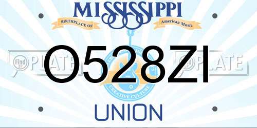 O528ZI Mississippi License Plate