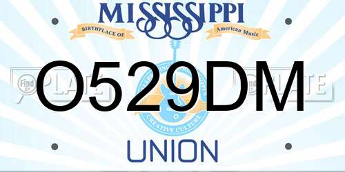 O529DM Mississippi License Plate