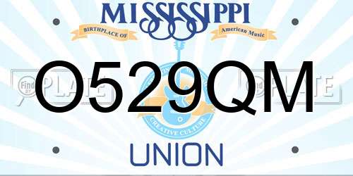 O529QM Mississippi License Plate