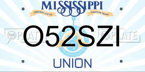 O52SZI Mississippi License Plate