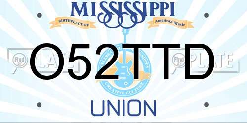 O52TTD Mississippi License Plate