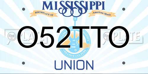 O52TTO Mississippi License Plate