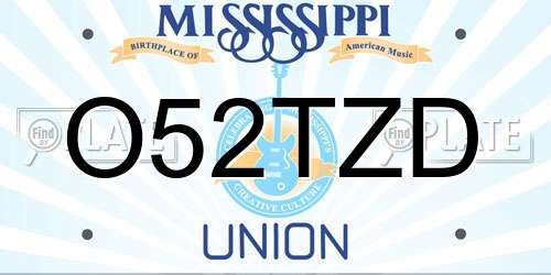 O52TZD Mississippi License Plate
