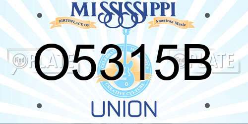 O5315B Mississippi License Plate