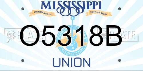 O5318B Mississippi License Plate